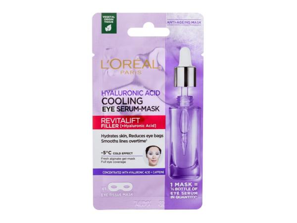 L'Oréal Paris Revitalift Filler HA Cooling Tissue Eye Serum-Mask (W) 11g, Maska na oči