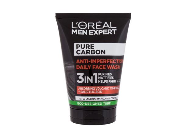 L'Oréal Paris Men Expert Pure Carbon Anti-Imperfection (M) 100ml, Čistiaci gél 3in1