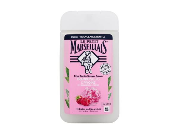 Le Petit Marseillais Extra Gentle Shower Cream Organic Raspberry & Peony (U) 250ml, Sprchovací krém