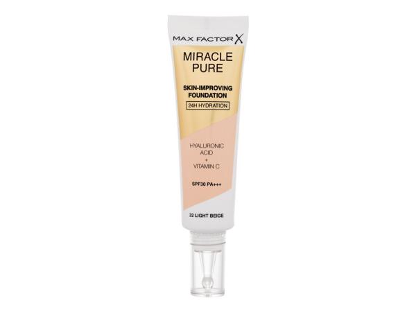 Max Factor Miracle Pure Skin-Improving Foundation 32 Light Beige (W) 30ml, Make-up SPF30