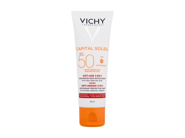 Vichy Capital Soleil Anti-Ageing 3-in-1 (W) 50ml, Opaľovací prípravok na tvár SPF50