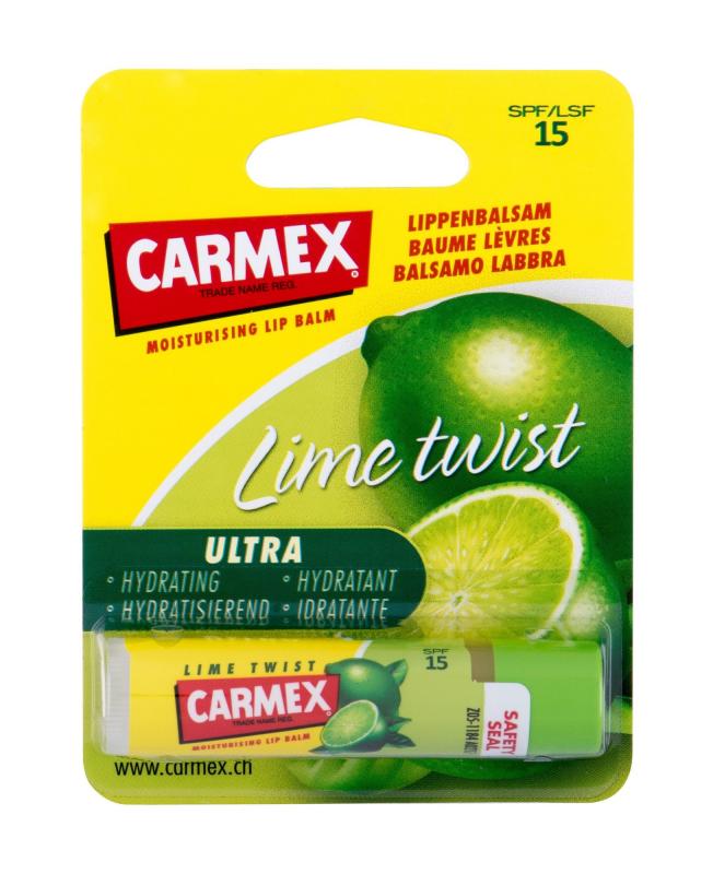 Carmex Ultra Moisturising Lip Balm (W) 4,25g, Balzam na pery Lime Twist SPF15